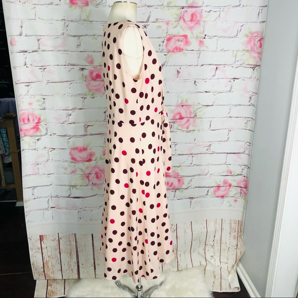Maggy London Pink Polka Dot Midi Dress - Picture 11 of 15